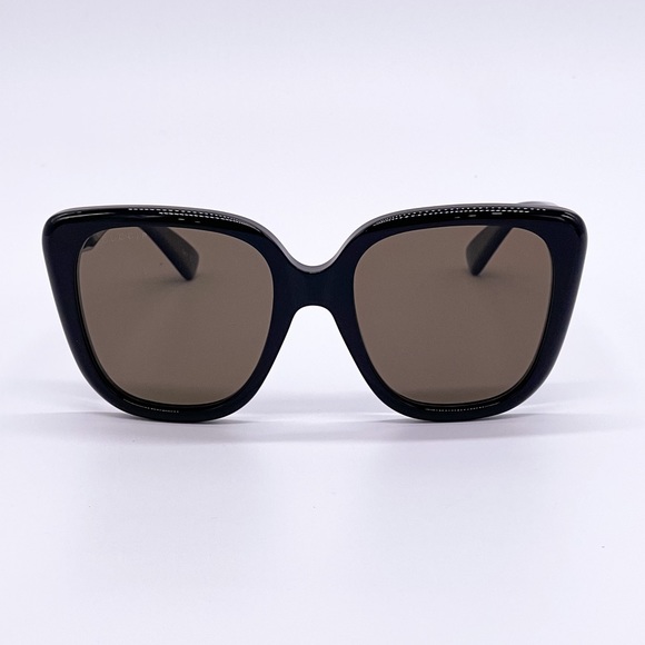 NEW GUCCI G1169S 001 BLACK BROWN WOMEN OVERSIZED SUNGLASSES GUCCI - Picture 5 of 15